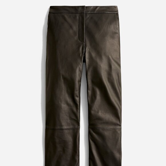 NWT J. Crew Collection Kate Genuine Leather Pants, Size 8 - Picture 1 of 12